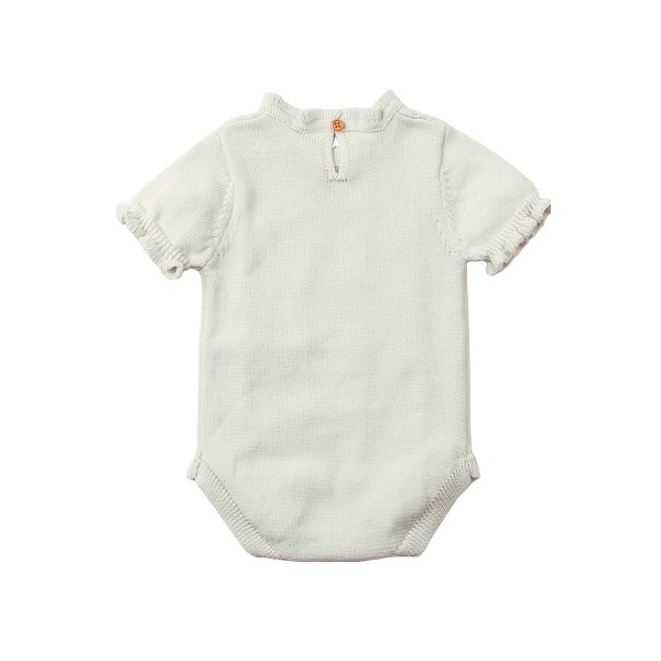 White Vintage Knit Short Sleeve Toddler Onesies