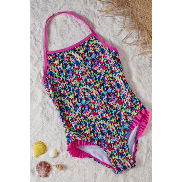 Colorful Ruffle Little Girls’ One Piece Swimsuit