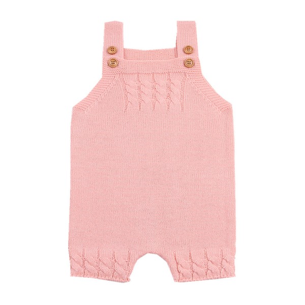 Pink Cable Knit Detail Baby Overall
