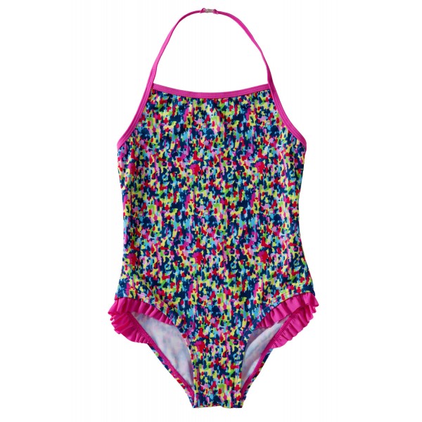 Colorful Ruffle Little Girls One Piece Swimsuit