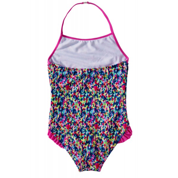 Colorful Ruffle Little Girls One Piece Swimsuit