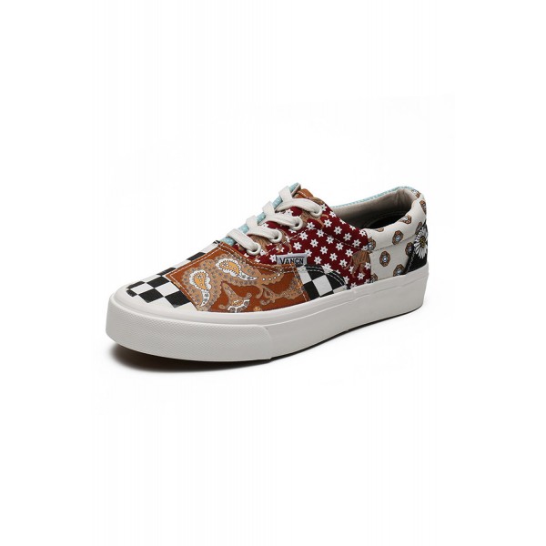 Western Plaid Daisy Animal Lace Up Sneakers