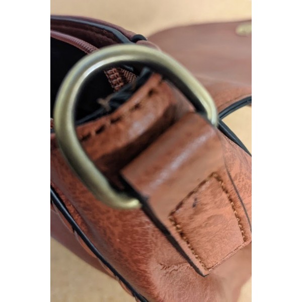 Leopard Belt Tassel Braided PU Leather Crossbody Bag 25*7*19cm