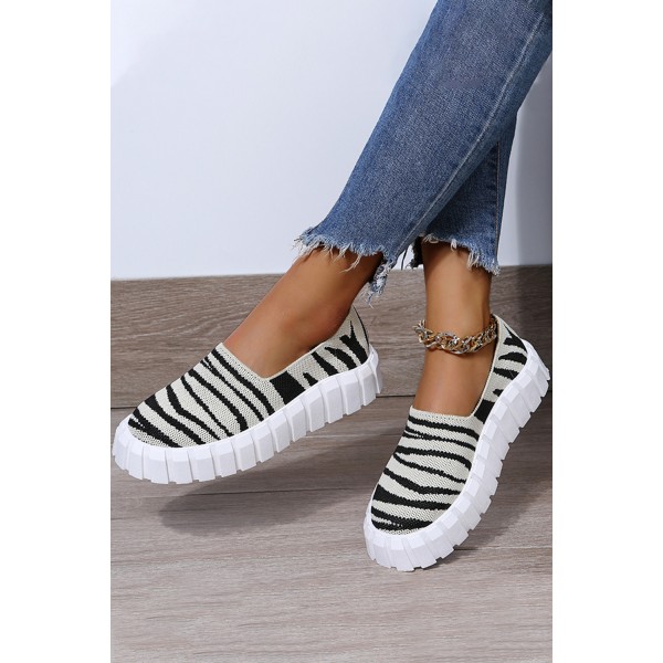 Zebra Print Slip-on Canvas Shoes
