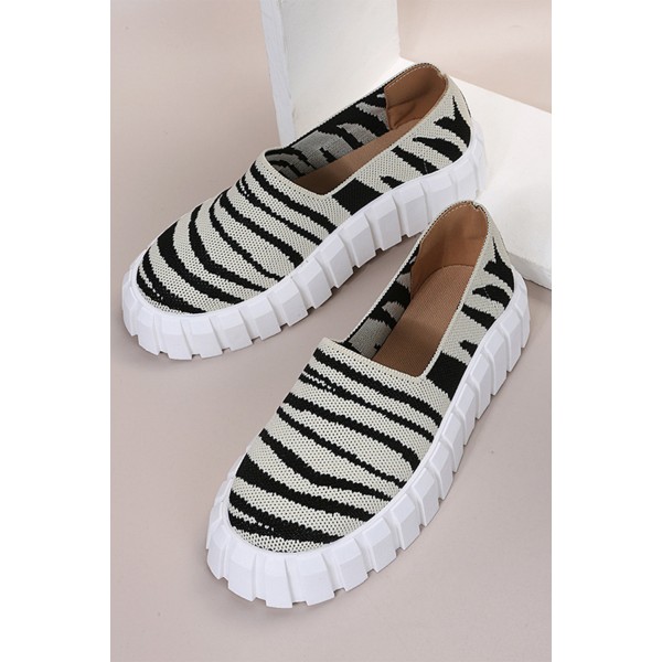 Zebra Print Slip-on Canvas Shoes