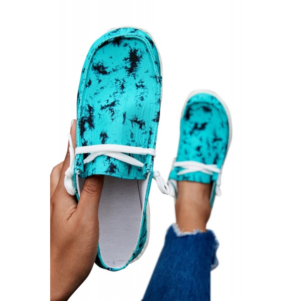 Abstract Print Flat Slip-on Lace-up Shoes