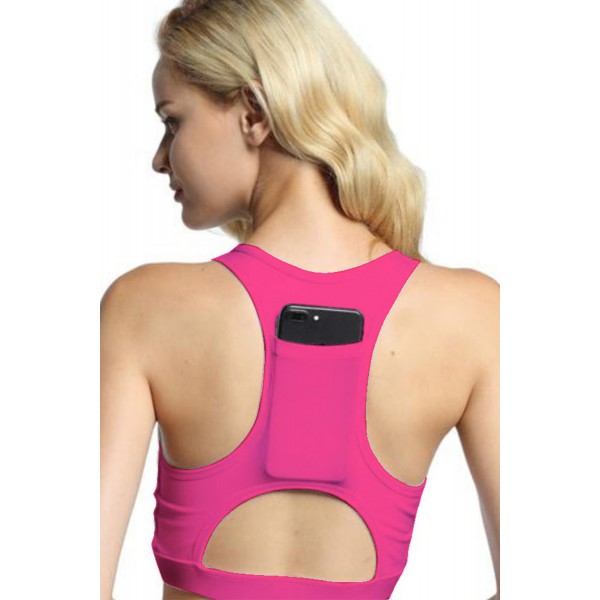 Pink Back Pocket Sport Bra