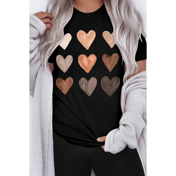 Black Be Kind Heart O-Neck T-shirt