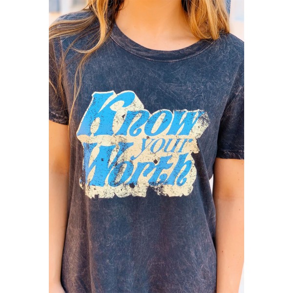 Vintage Know Your Worth Graphic T-Shirt