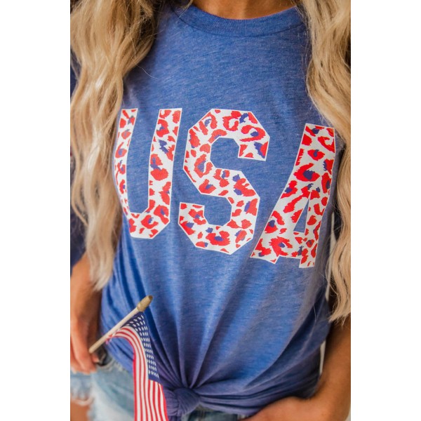 USA Leopard Print T-Shirt